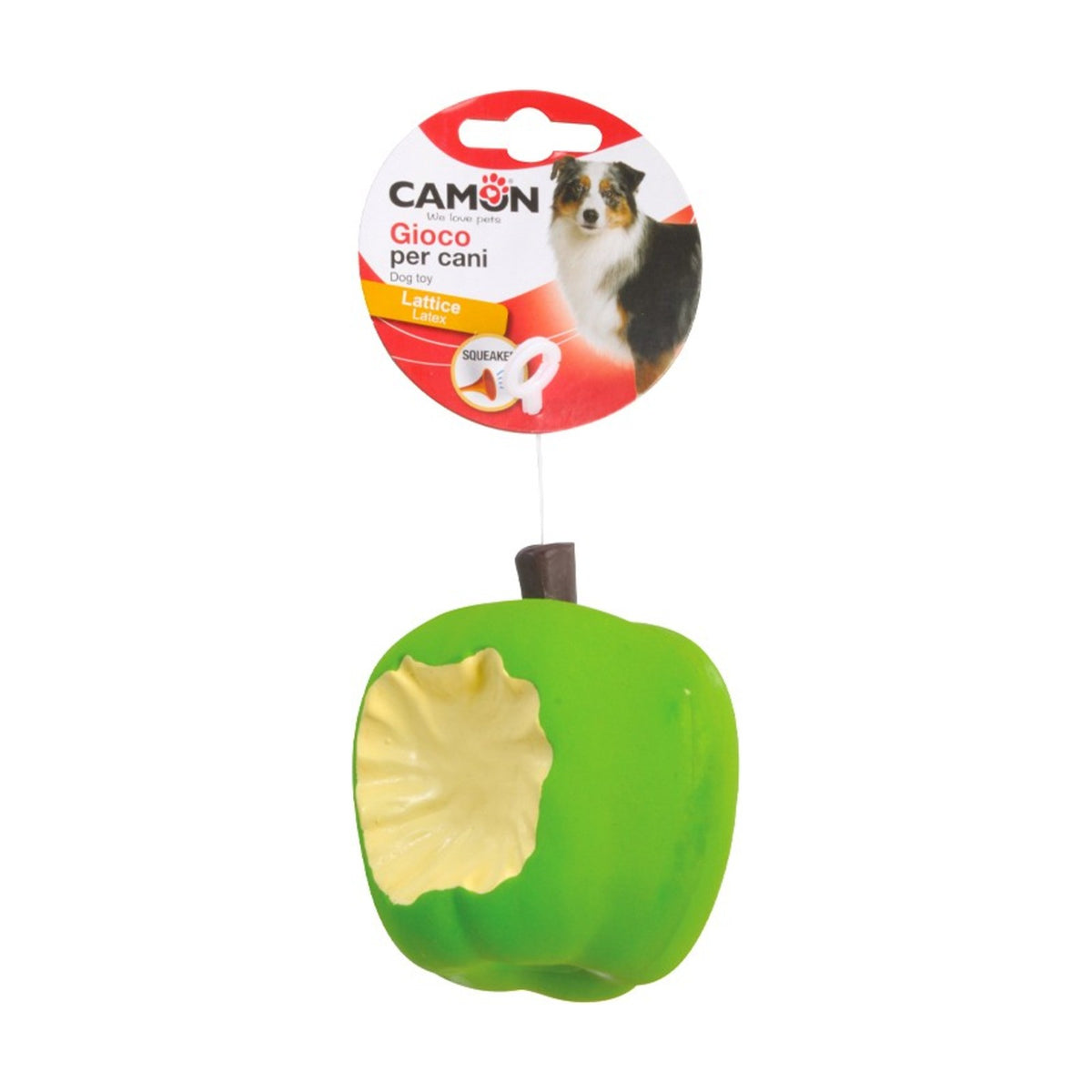 CAMON Pomme croquée – Jouet sonore en latex pour chien – photo 2