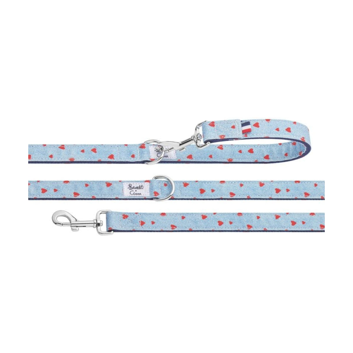 BANDIT Laisse Clara – Laisse denim à cœurs pour chien 120 cm – photo 2