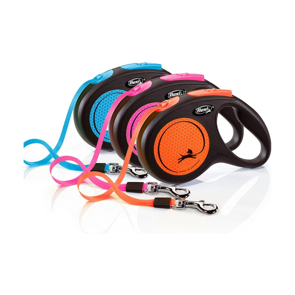 FLEXI Neon – Laisse à enrouleur sangle 5 m pour chien jusqu'à 25 kg – photo 1