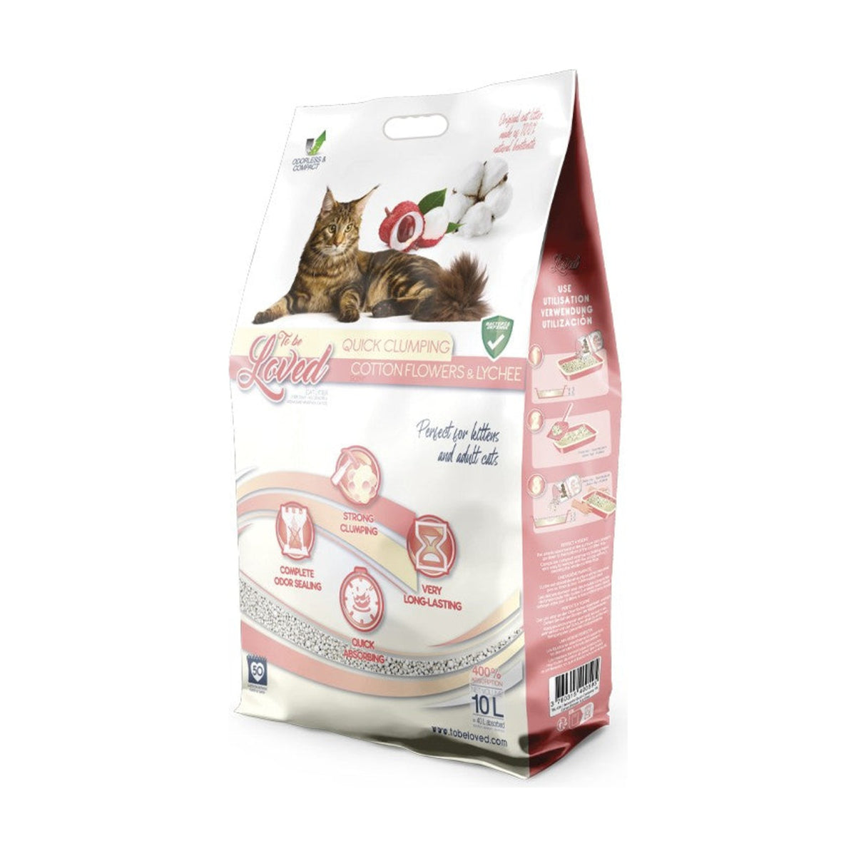 TOBELOVED Litière agglomérante Coton & litchi – Litière bentonite pour chat – photo 1
