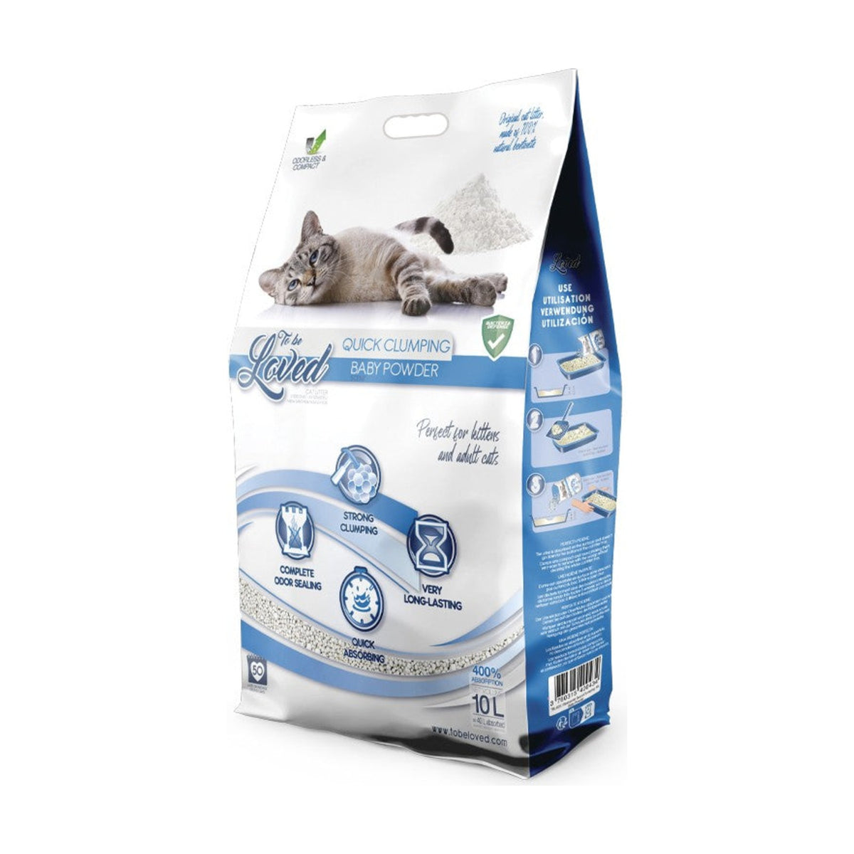 TOBELOVED Litière agglomérante Poudre de bébé – Litière bentonite pour chat – photo 1