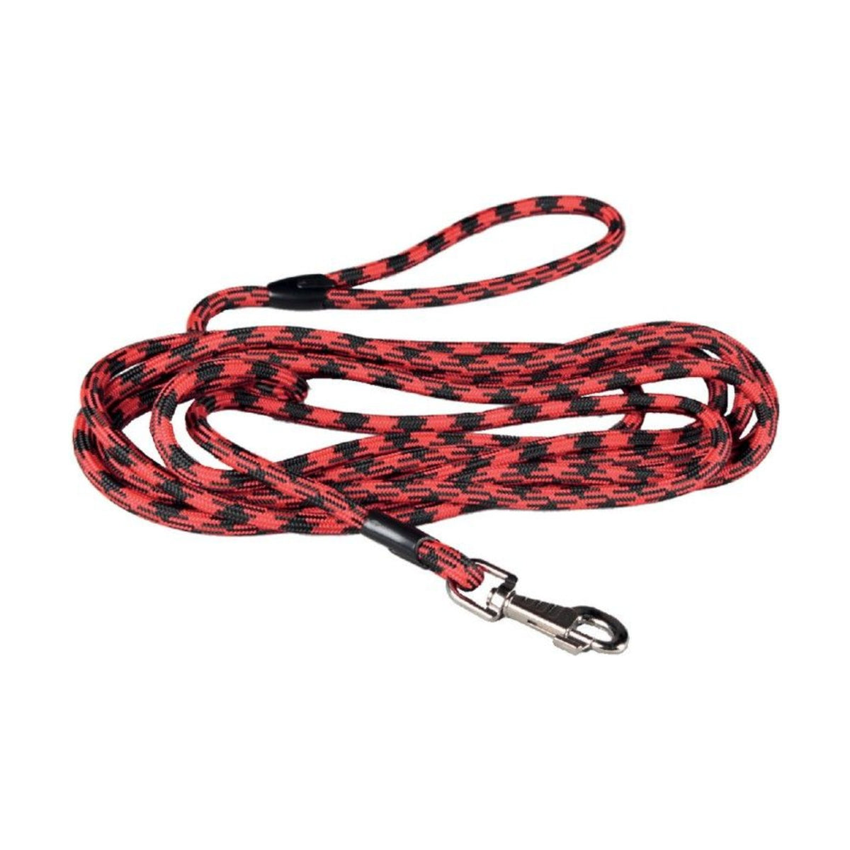 Longe ronde en nylon rouge et noire pour chien – photo 1
