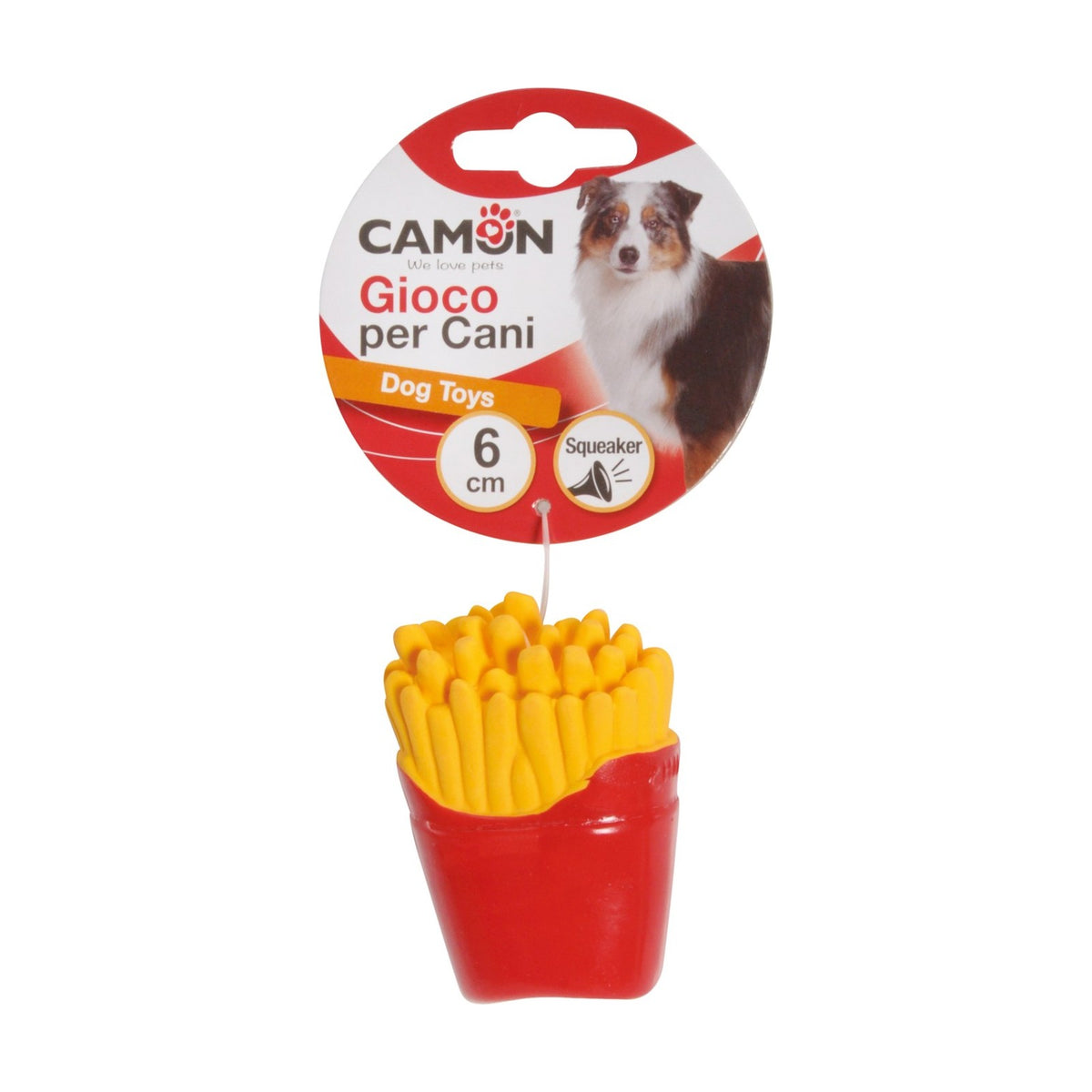 CAMON Burger & Frites – Lot de 2 jouets sonores en latex pour chien – photo 2
