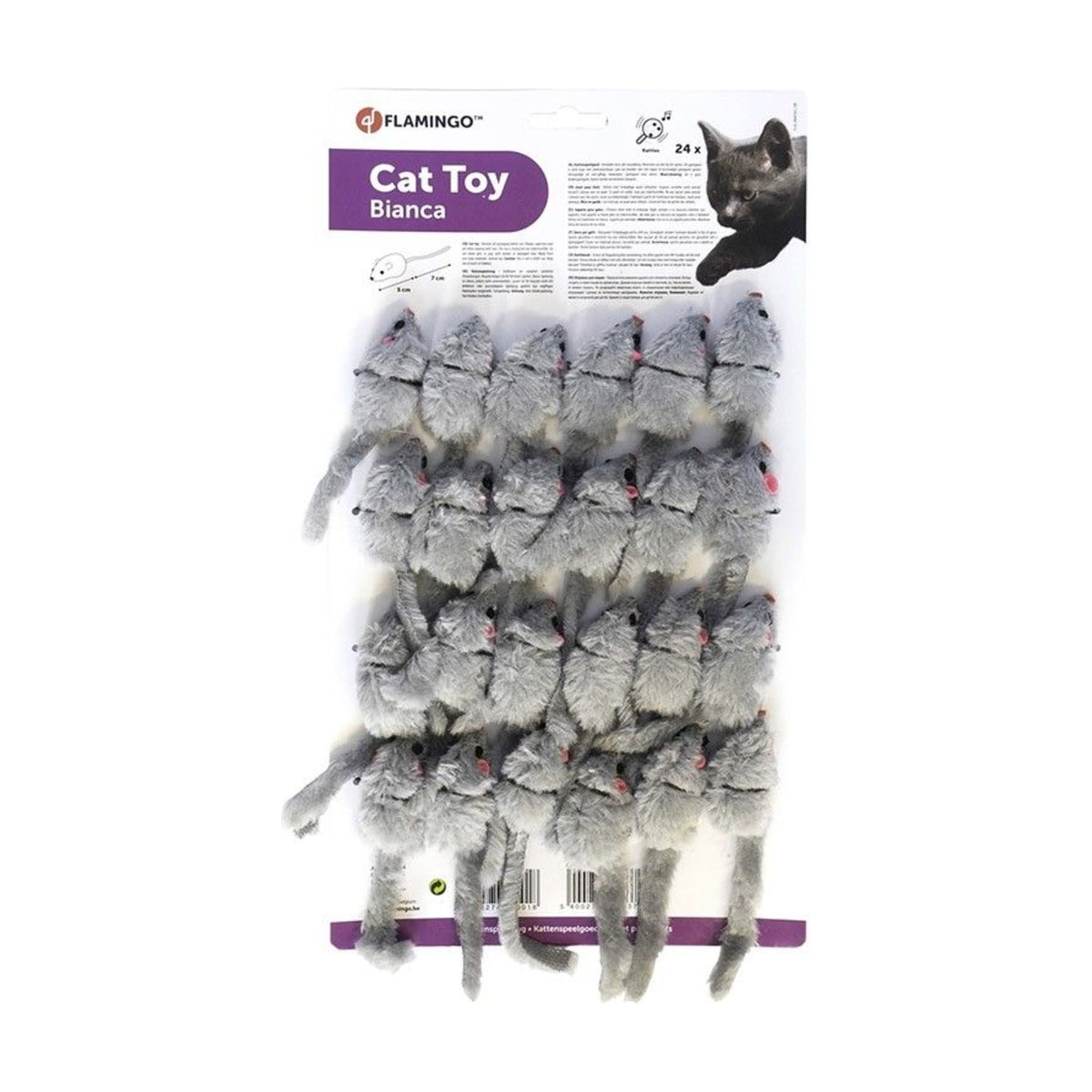 FLAMINGO Souris grises – Lot de 24 jouets pour chat – photo 1