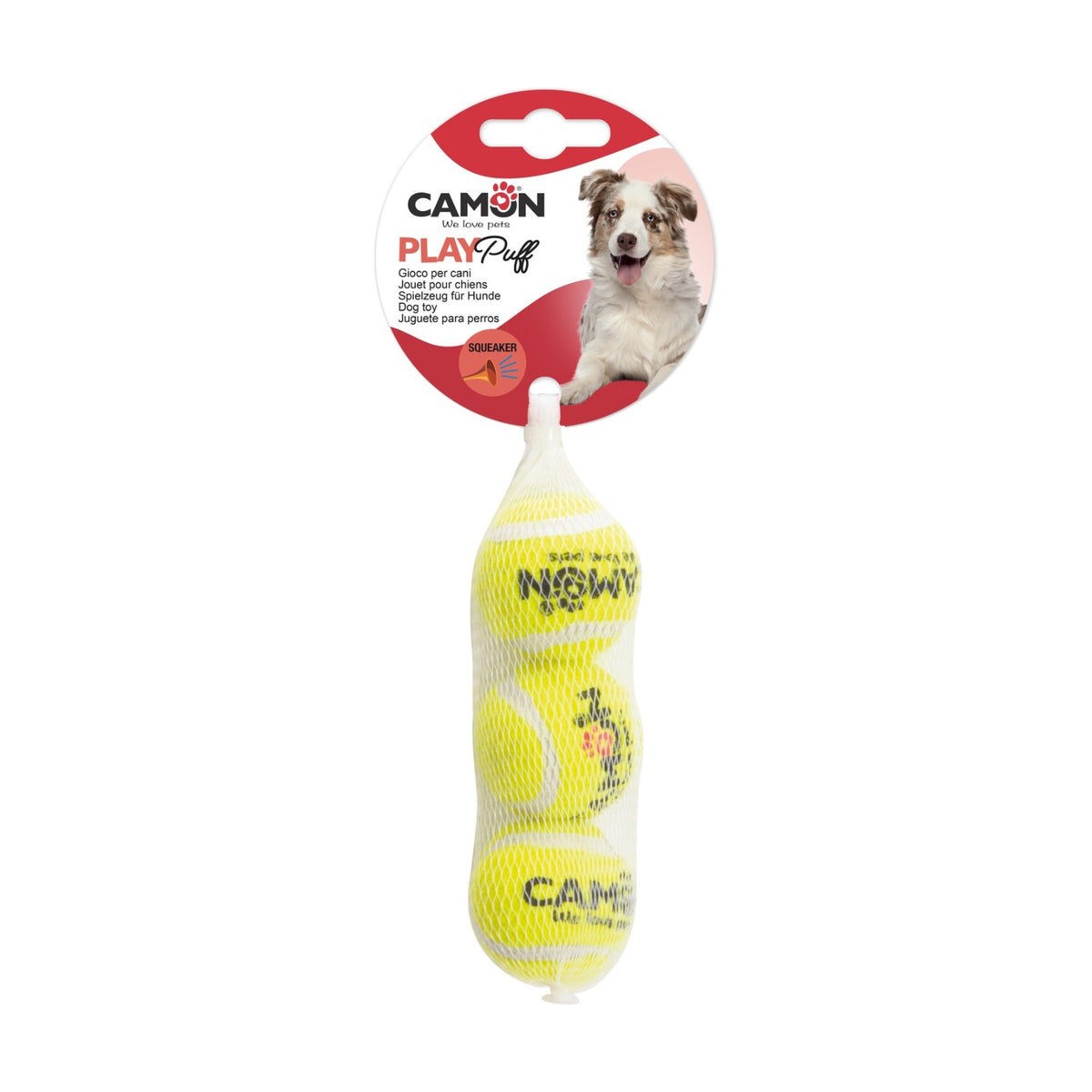 CAMON Lot de 3 balles de tennis sonores – Petites balles pour chien – photo 2