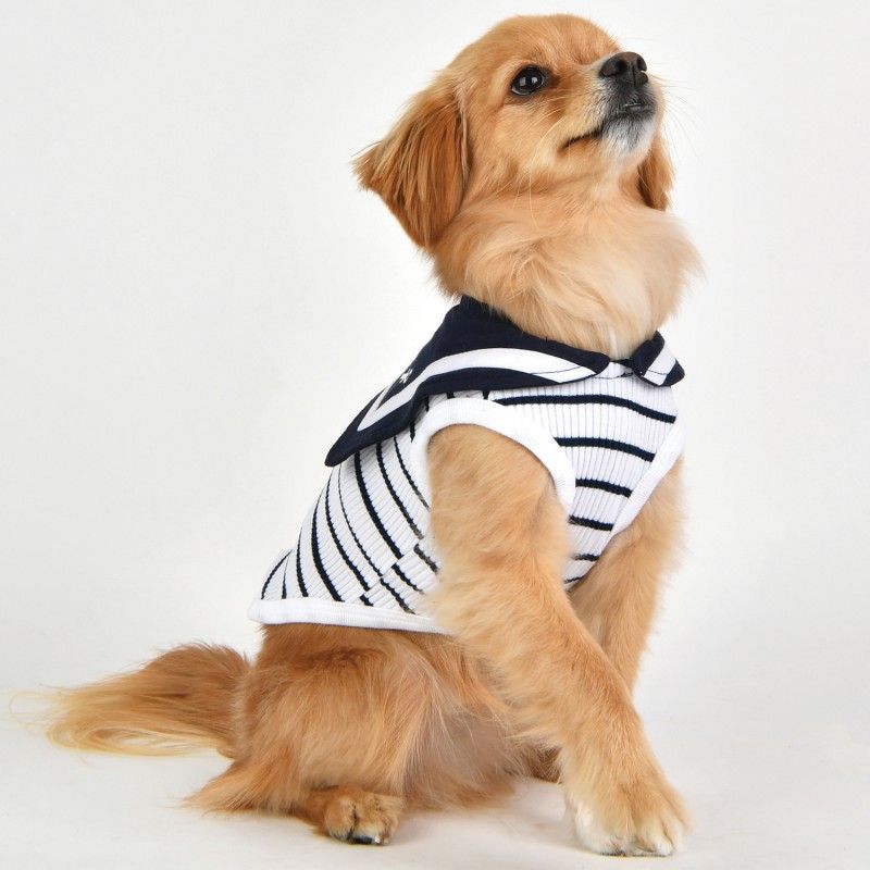 PINKAHOLIC T-shirt Cordelia – T-shirt marinière à col marin pour chien – photo 5
