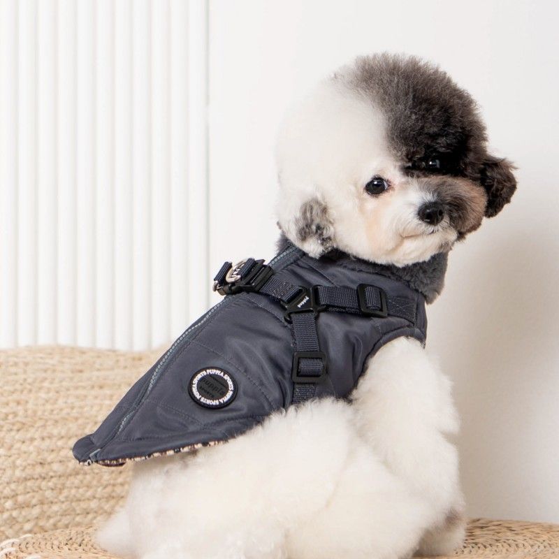 PUPPIA Manteau Donavan – Manteau imperméable pour chien avec harnais intégré, s - dos 17/19 cm, poitrail 32/34 cm, cou 22/23 cm, m - dos 24/26 cm, poitrail 38/42 cm, cou 25/27 cm ou l - dos 27/29 cm, poitrail 44/48 cm, cou 29/31 cm – photo 4
