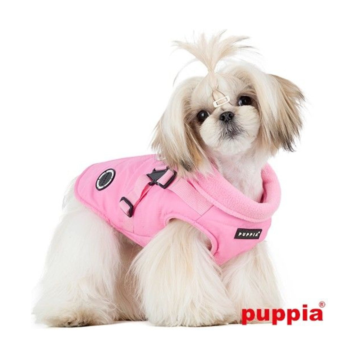 PUPPIA Manteau Mountaineer – Manteau polaire à harnais intégré pour chien, s - dos 17/19 cm, poitrail 32/34 cm, cou 22/23 cm, m - dos 24/26 cm, poitrail 38/42 cm, cou 25/27 cm ou l - dos 27/29 cm, poitrail 44/48 cm, cou 29/31 cm – photo 3