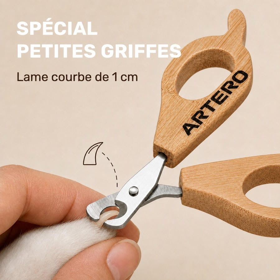 ARTERO Mini coupe-griffes bambou – Pour chat, chiot et petit chien – photo 2
