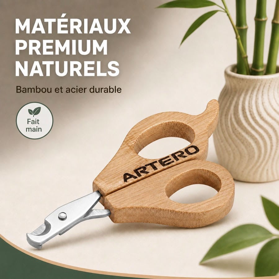 ARTERO Mini coupe-griffes bambou – Pour chat, chiot et petit chien – photo 5