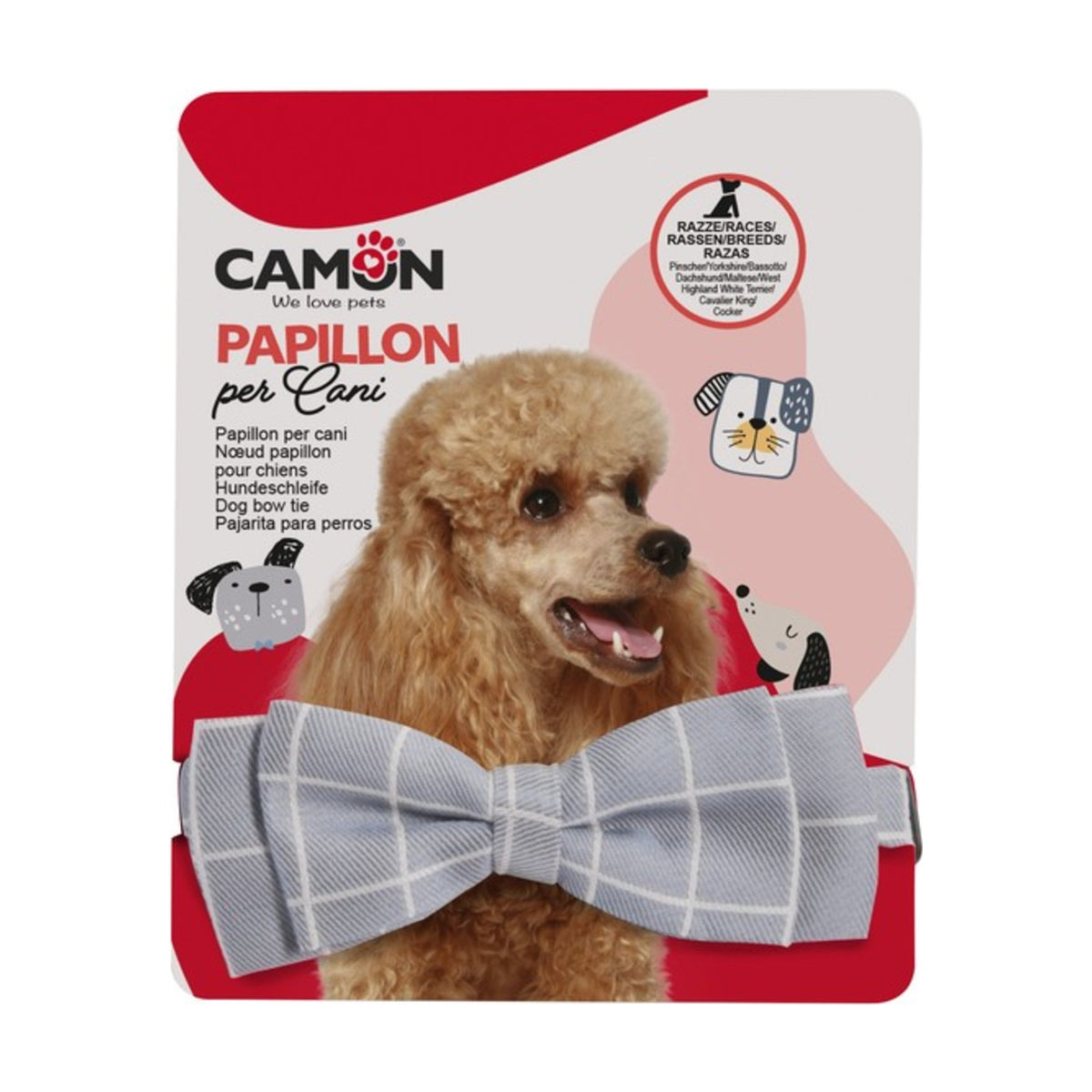 CAMON Nœud papillon à carreaux – Accessoire décoratif pour chien – photo 2