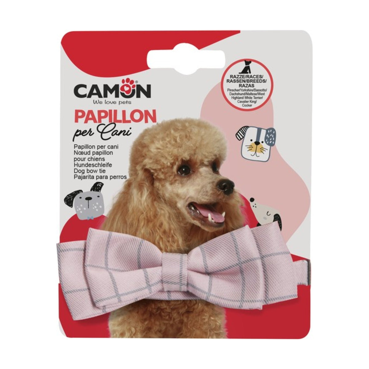 CAMON Nœud papillon à carreaux – Accessoire décoratif pour chien – photo 4