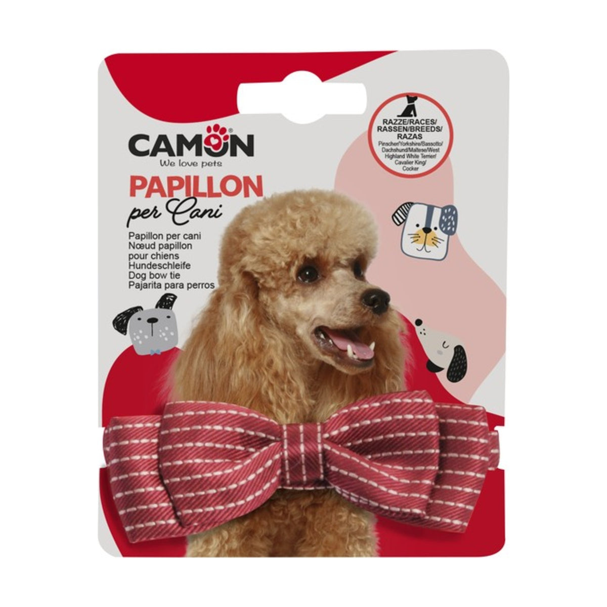 CAMON Nœud papillon à rayures – Accessoire décoratif pour chien – photo 2