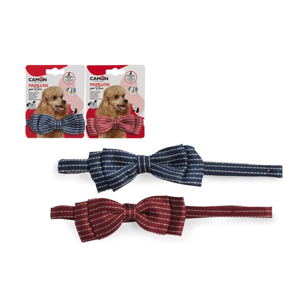 CAMON Nœud papillon à rayures – Accessoire décoratif pour chien – photo 3
