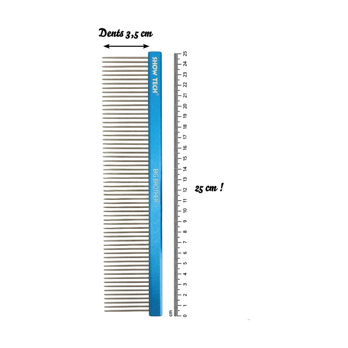 SHOW TECH Peigne Big Brother bleu 25 cm – Peigne de coupe pour pelage épais – photo 2