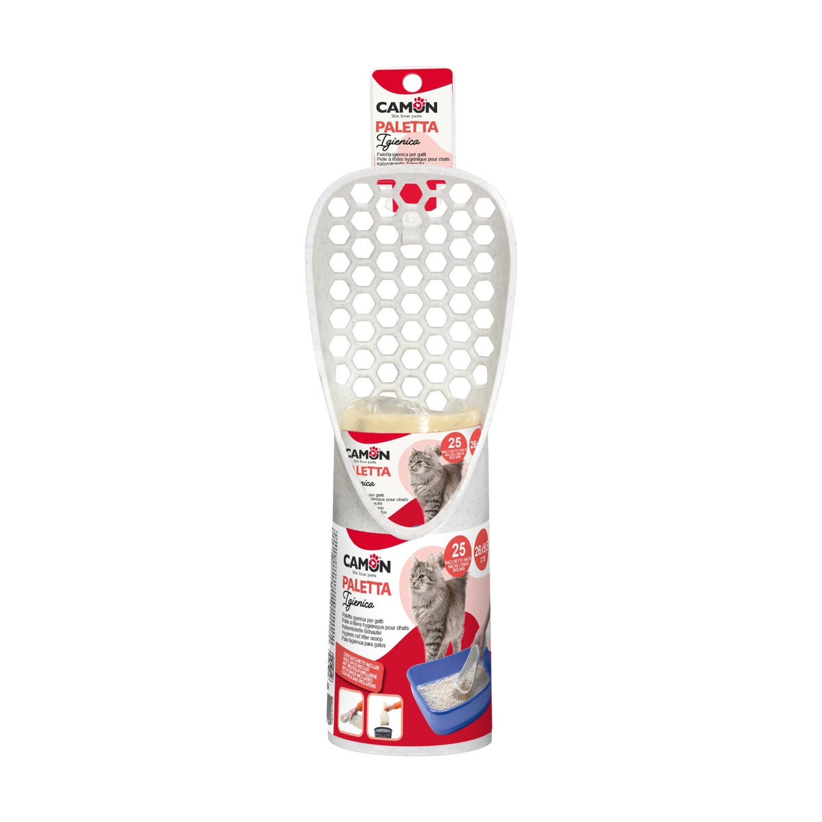 CAMON Pelle à litière avec 25 sachets – Pelle filtrante et sachets hygiéniques – photo 2