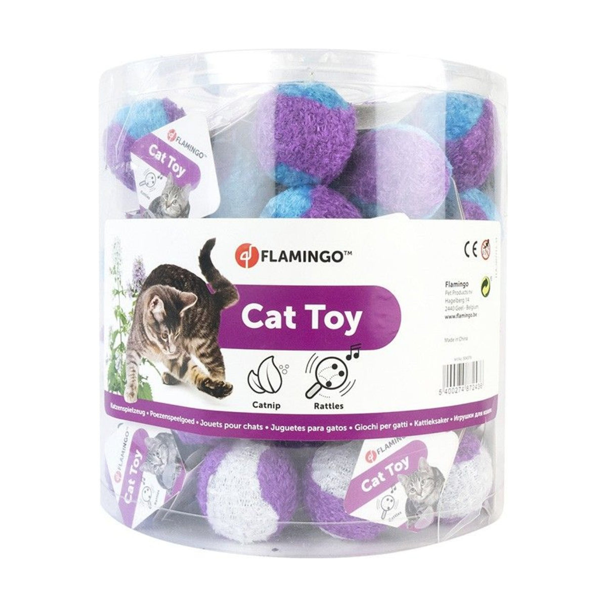 FLAMINGO Petite balle de tennis au catnip – Jouet pour chat – photo 2