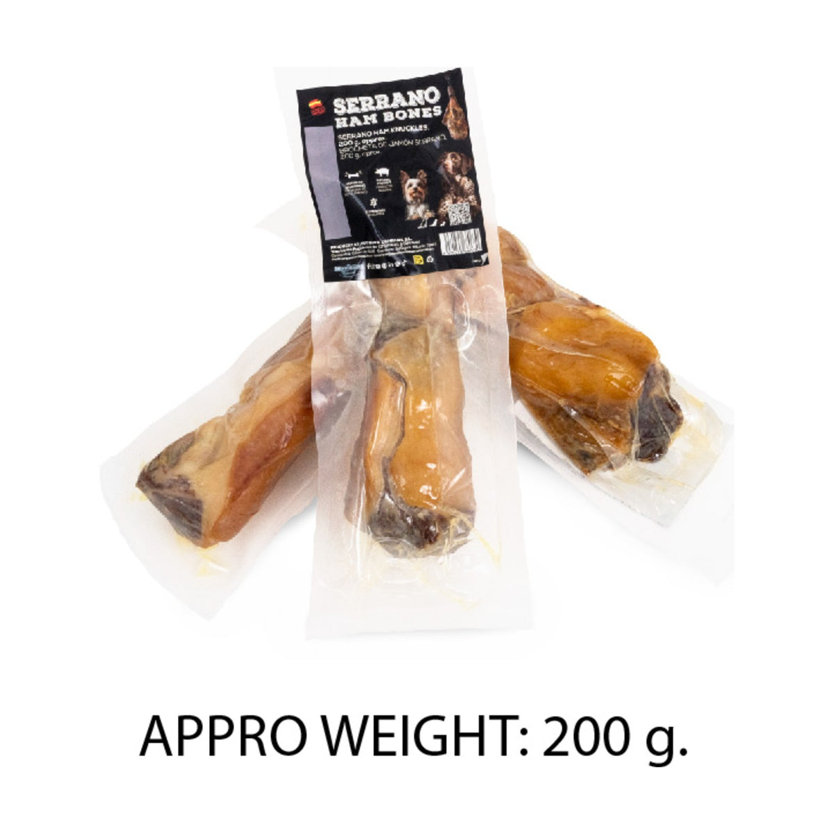 SERRANO Ham Bones – Pièces de jambon pour petit et moyen chien 200 g – photo 2