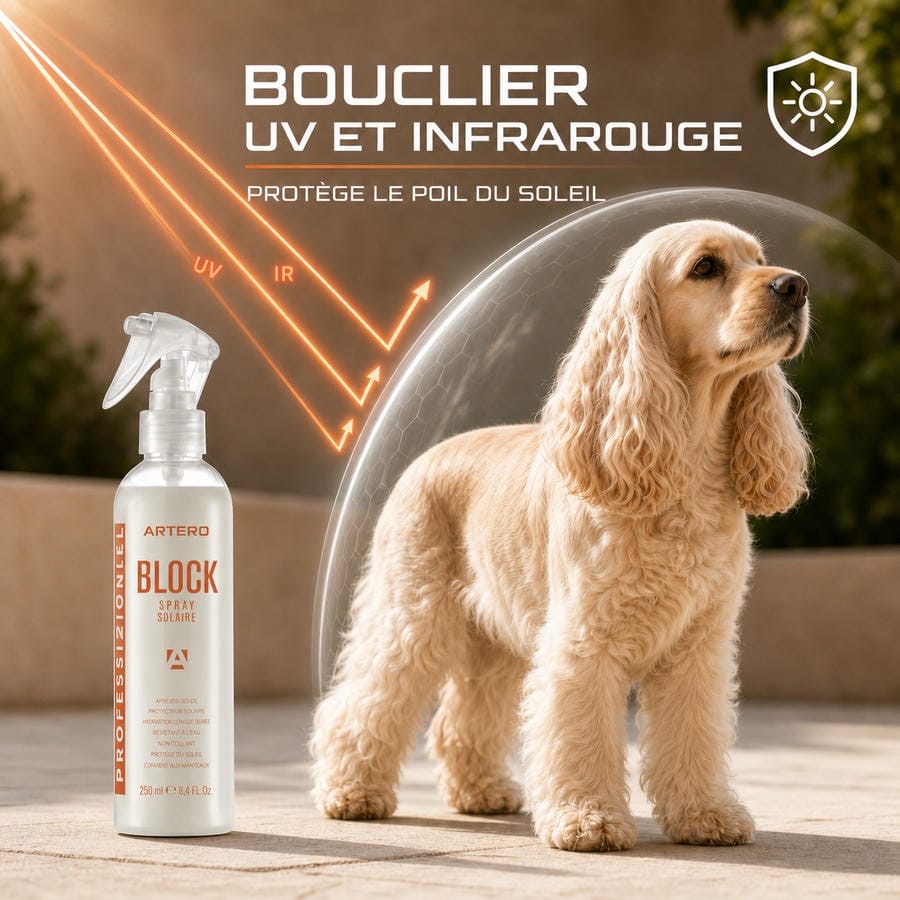 ARTERO Block – Spray protecteur solaire pour le pelage du chien et du chat – photo 2