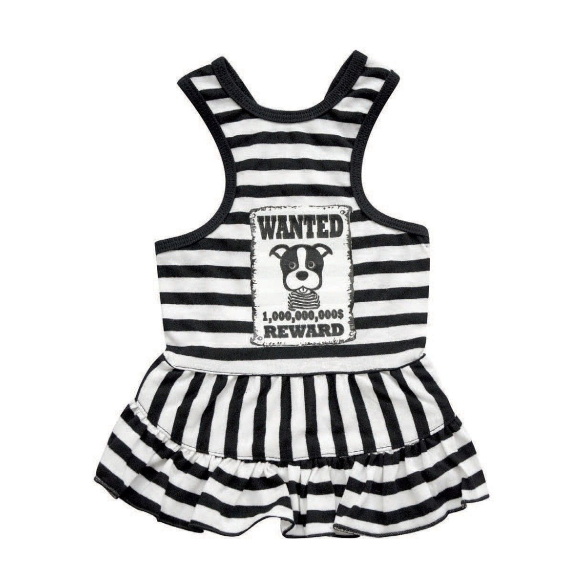 Robe débardeur rayée noire et blanc WANTED