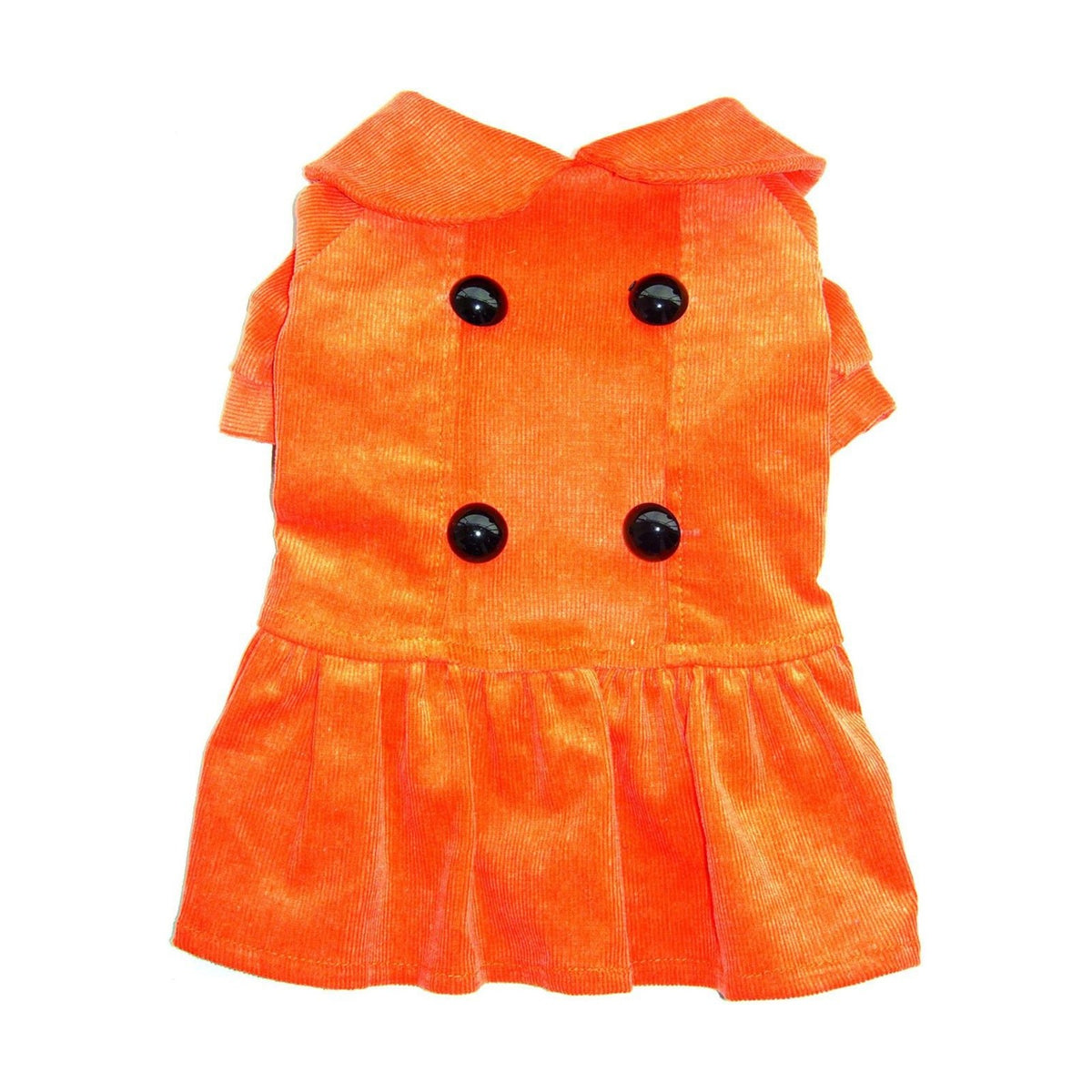 Robe en velours orange – Robe à boutons pour chienne – photo 2