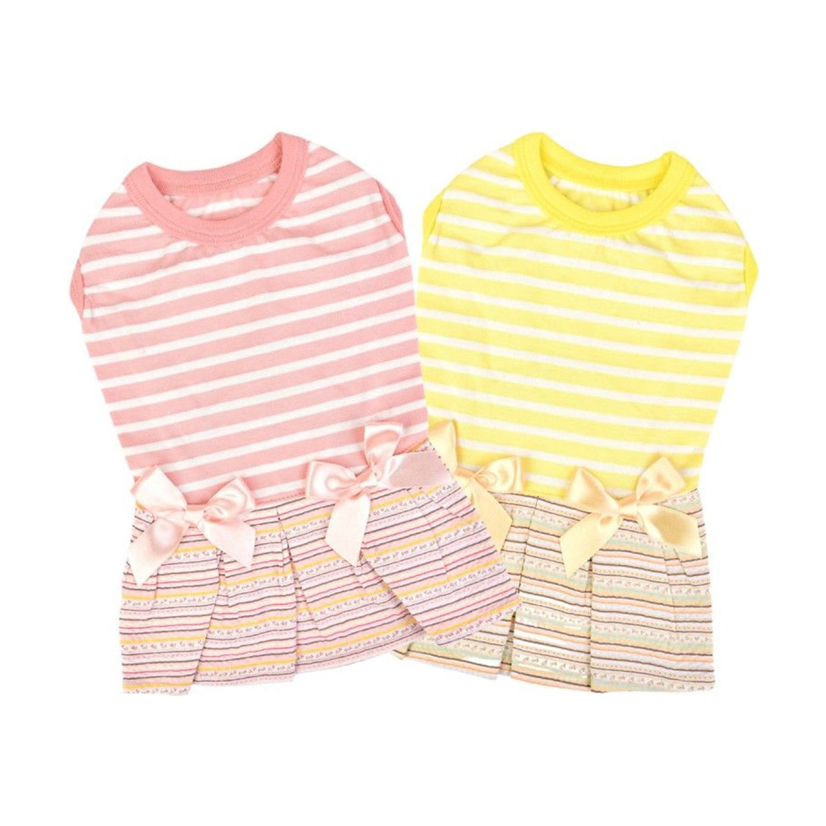 PINKAHOLIC Robe Joie – Robe d'été rayée avec nœud pour chienne – photo 1