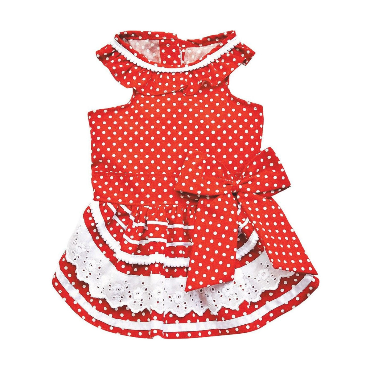 Robe rouge à pois