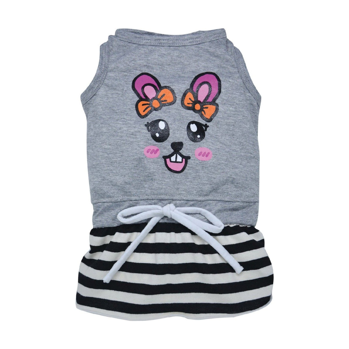 Robe Souris grise rayée noir/blanc