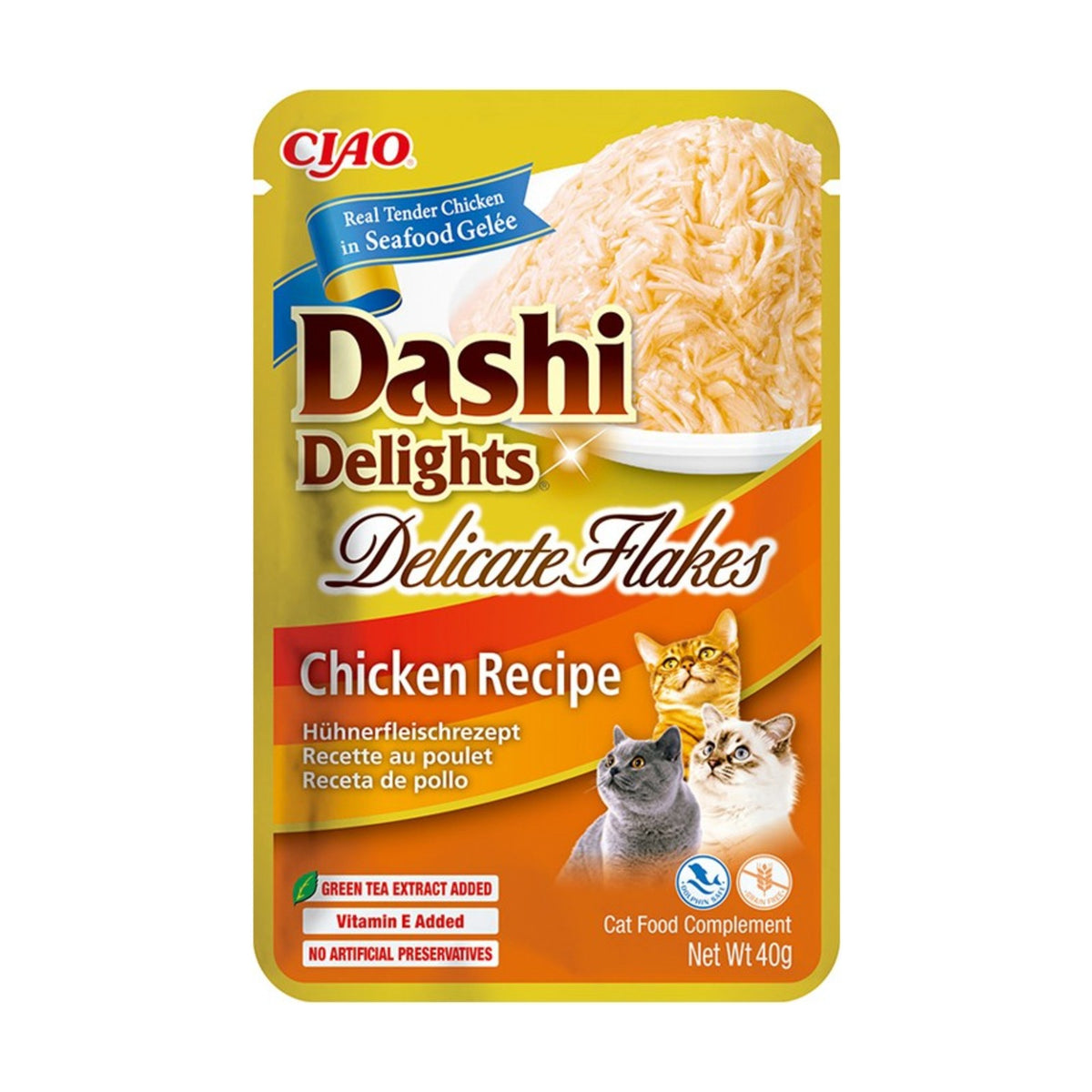 INABA Dashi Delights Delicate Flakes – Pâtée pour chat au poulet (40 g) – photo 1