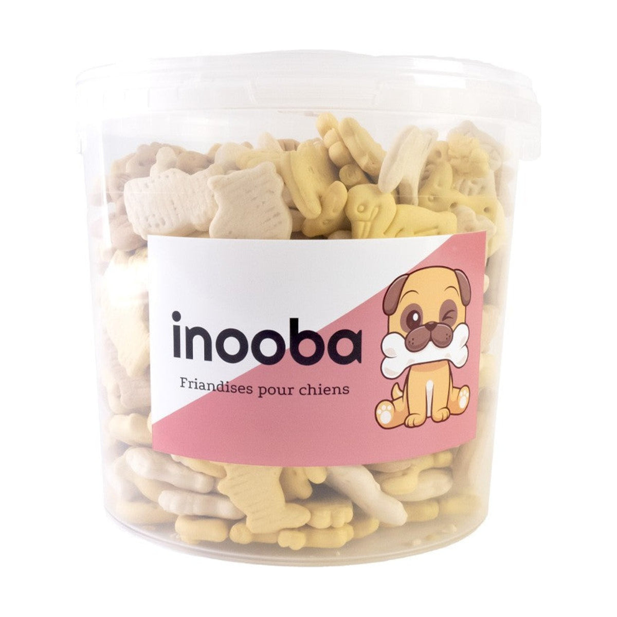 INOOBA Biscuits Animaux 100 % végétal – Friandises pour chien vanille, seau 1 kg – photo 1