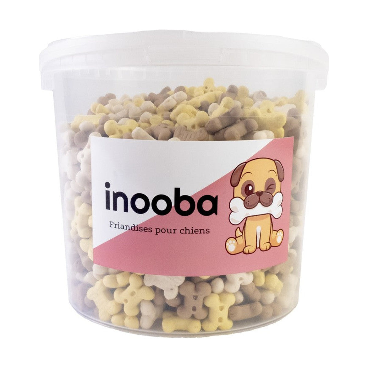 INOOBA Mini os – Biscuits pour chien et chiot saveur vanille, seau 1 kg – photo 1