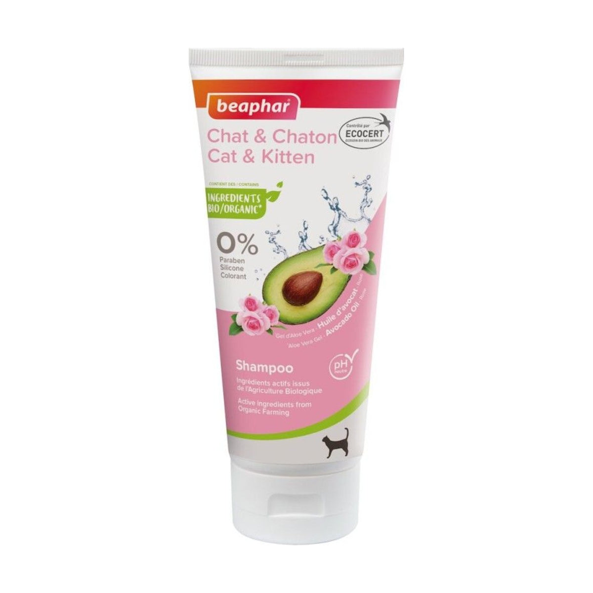 Beaphar Shampoing Chat et Chaton Bio – Shampoing doux labellisé Ecocert pour chat – photo 1