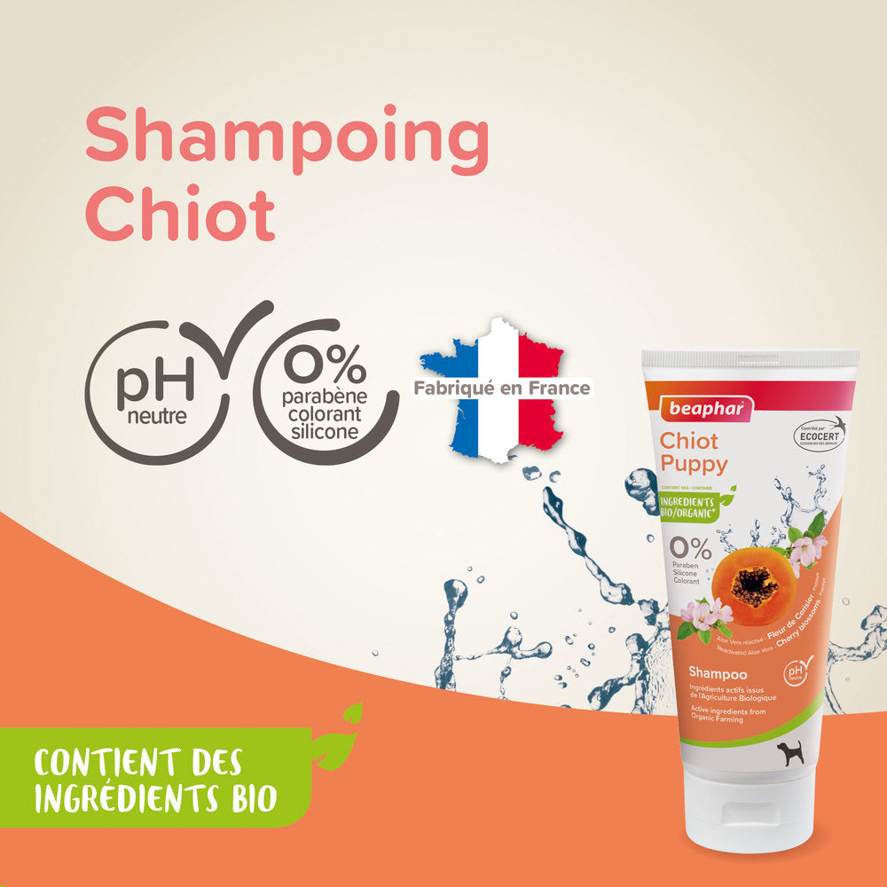 Beaphar Shampoing Chiot Bio – Shampoing doux labellisé Ecocert pour chiot – photo 3