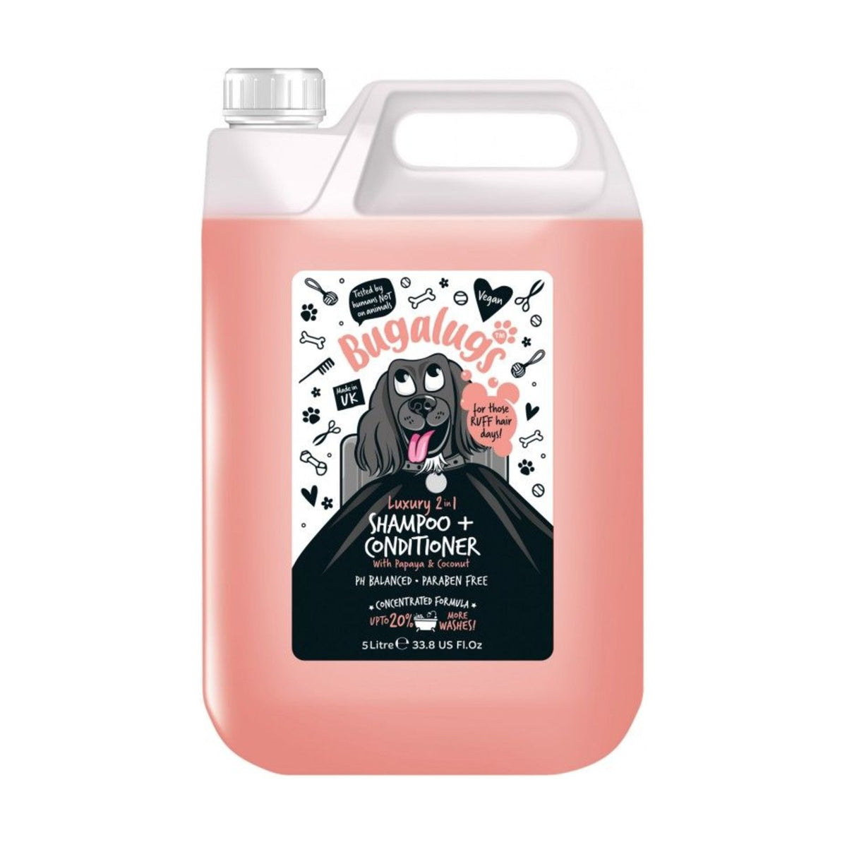 BUGALUGS Luxury 2 en 1 – Shampoing et après-shampoing chien papaye & coco – photo 3