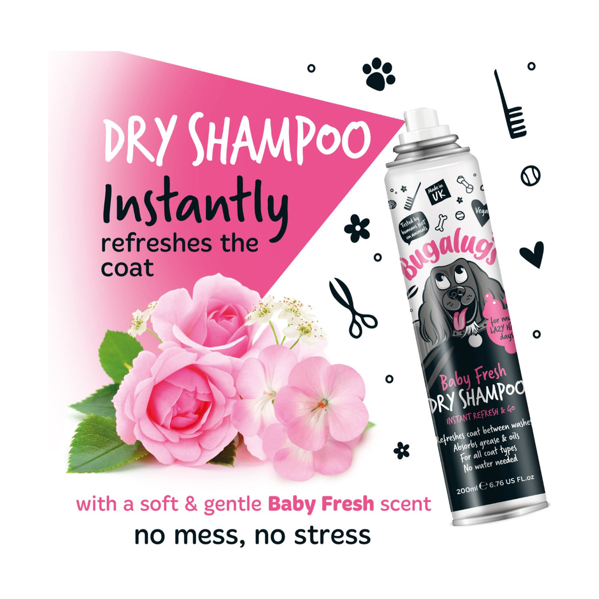 BUGALUGS Baby Fresh – Shampoing sec en spray pour chien – photo 2