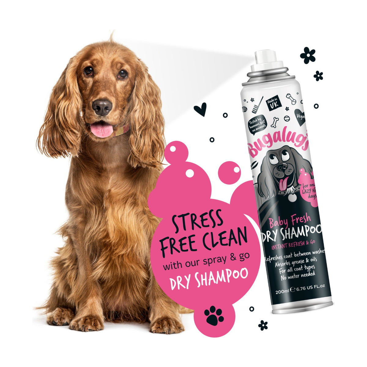 BUGALUGS Baby Fresh – Shampoing sec en spray pour chien – photo 5