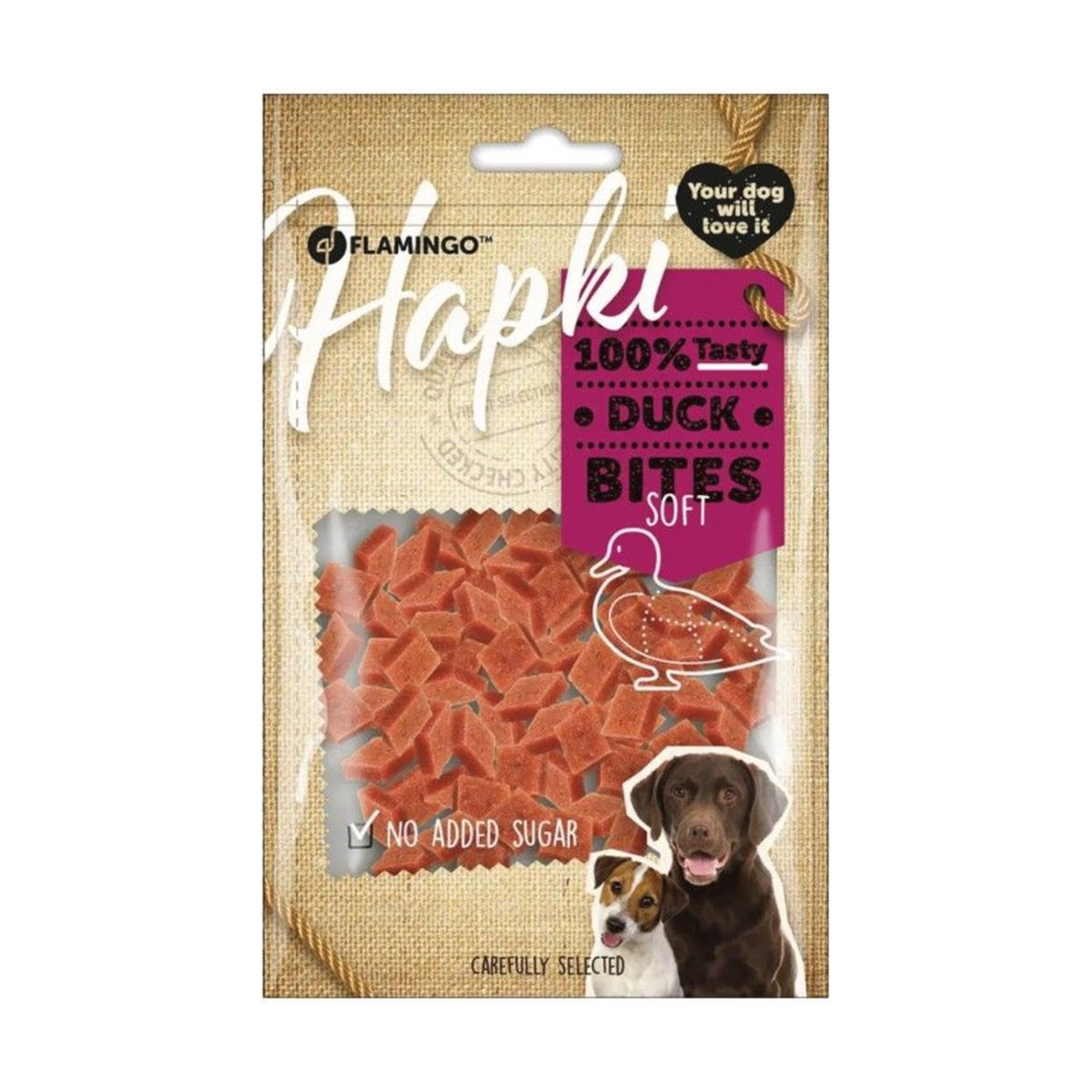 FLAMINGO Hapki Petits blocs – Friandises pour chien au canard 85 g – photo 1