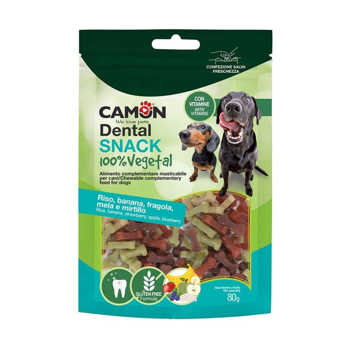 CAMON Os de riz aux fruits – Friandises végétales pour chien 80 g – photo 1