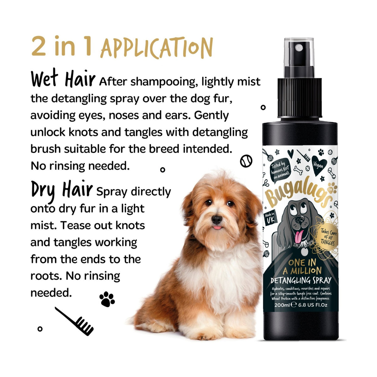 BUGALUGS One in a Million – Spray démêlant hydratant pour chien – photo 3