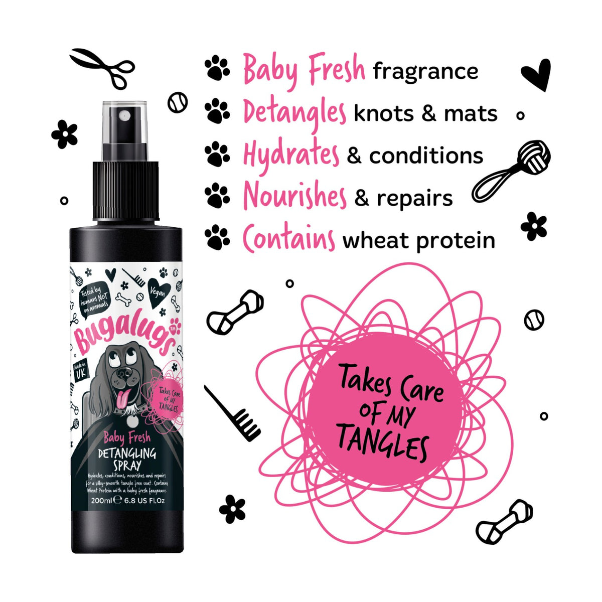 BUGALUGS Baby Fresh – Spray démêlant revitalisant pour chien – photo 4
