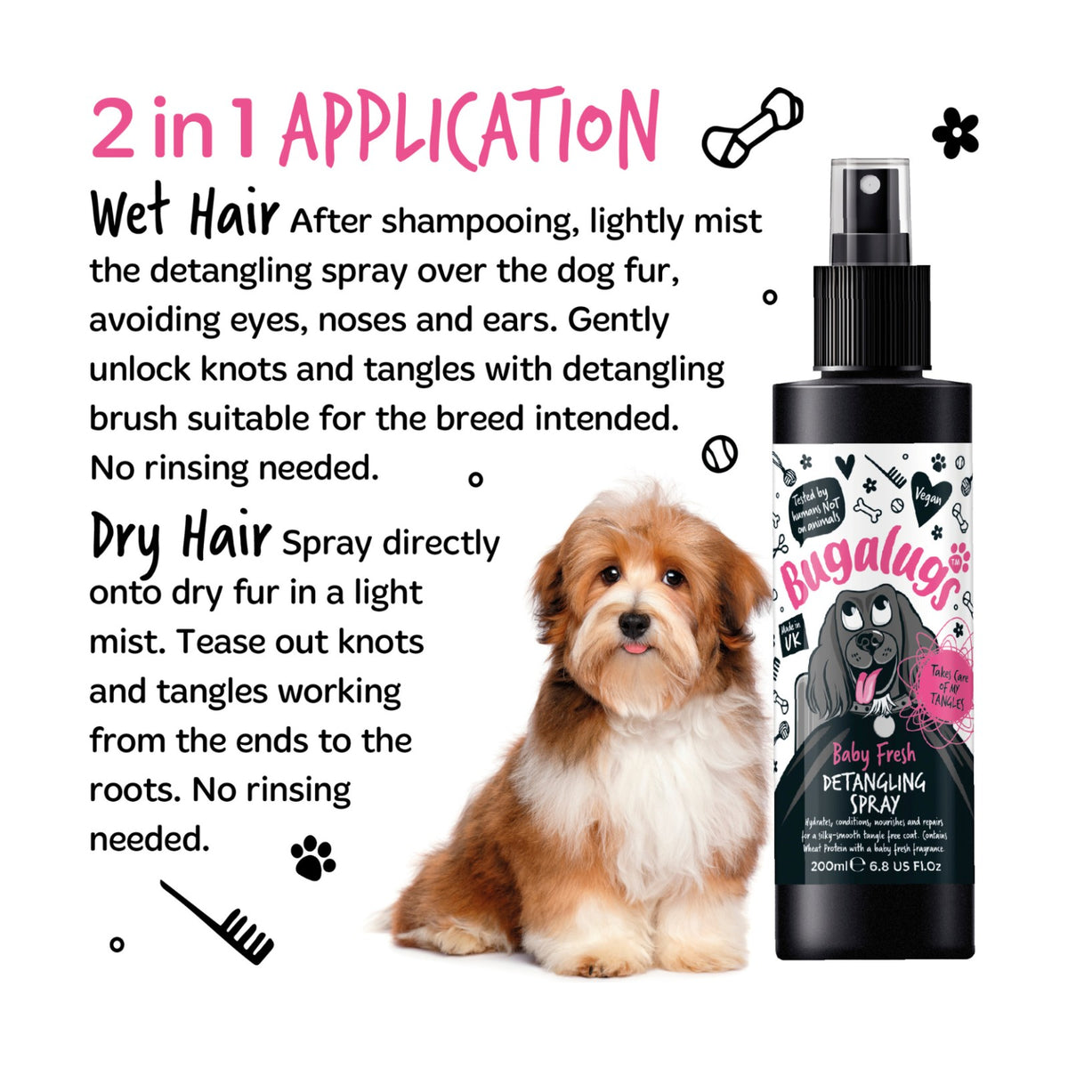 BUGALUGS Baby Fresh – Spray démêlant revitalisant pour chien – photo 5