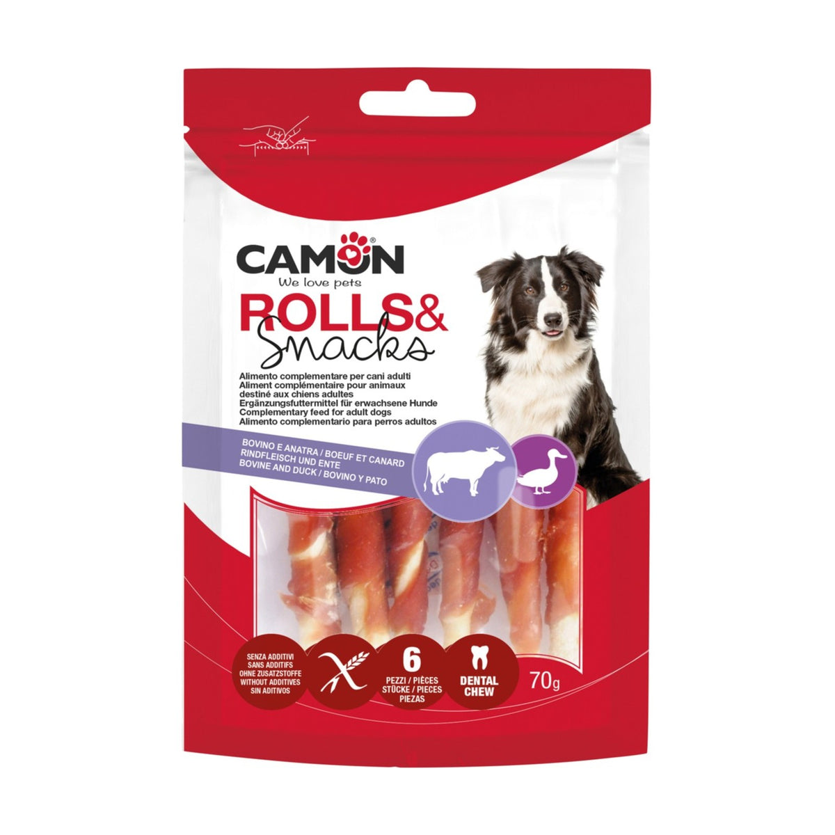 CAMON Rolls en peau bovine au canard – Friandises à mâcher pour chien – photo 2