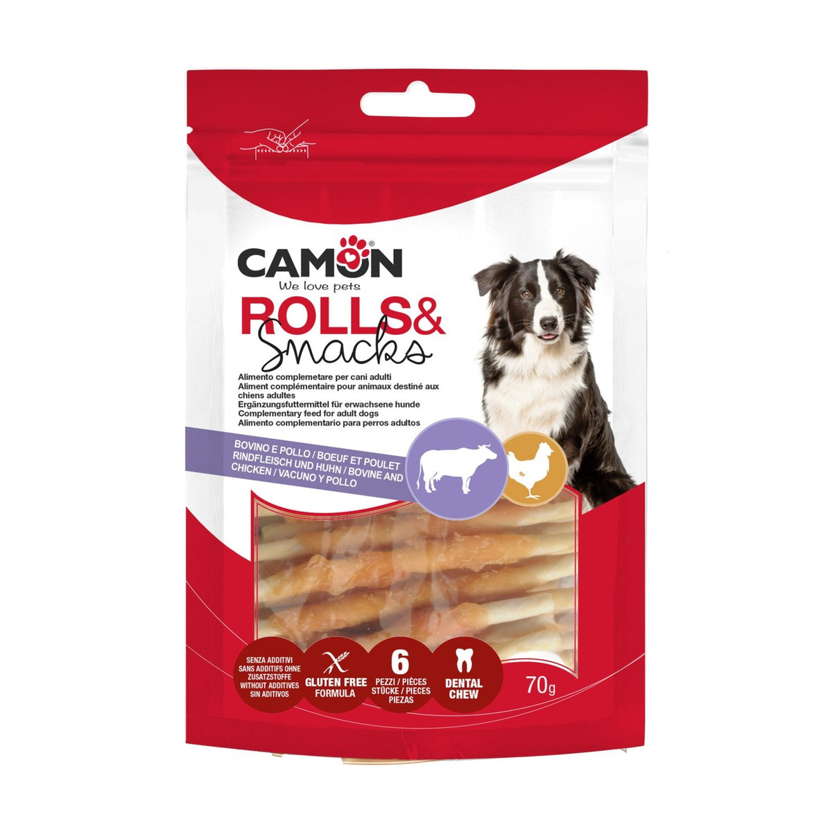 CAMON Rolls en peau bovine au poulet – Friandises à mâcher pour chien – photo 2