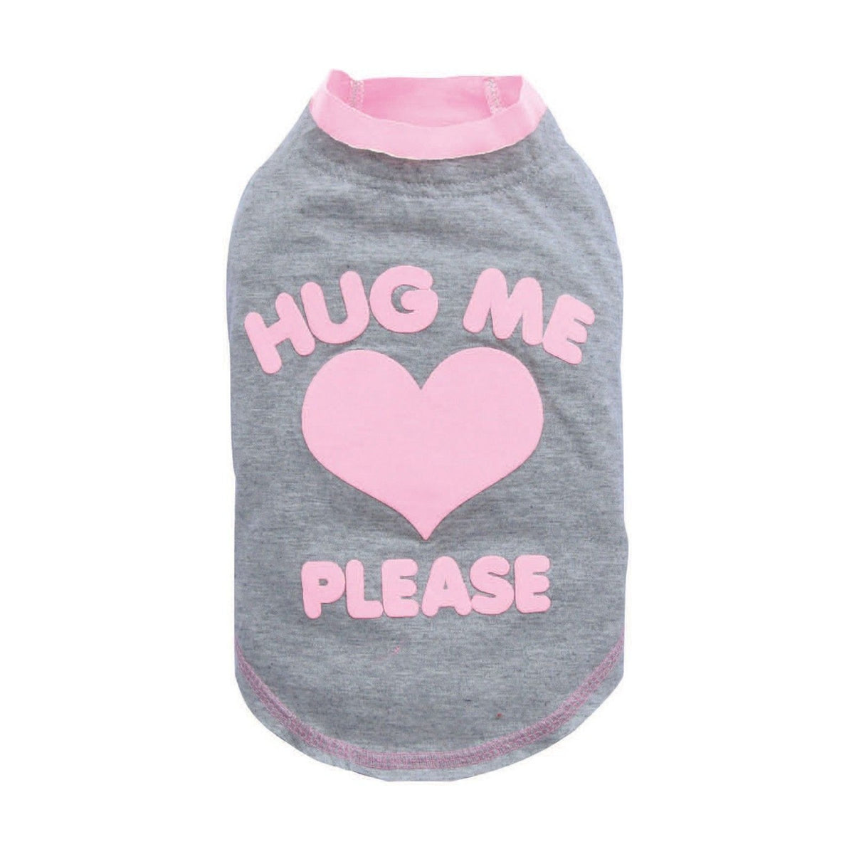 T-shirt chien gris/rose HUG ME