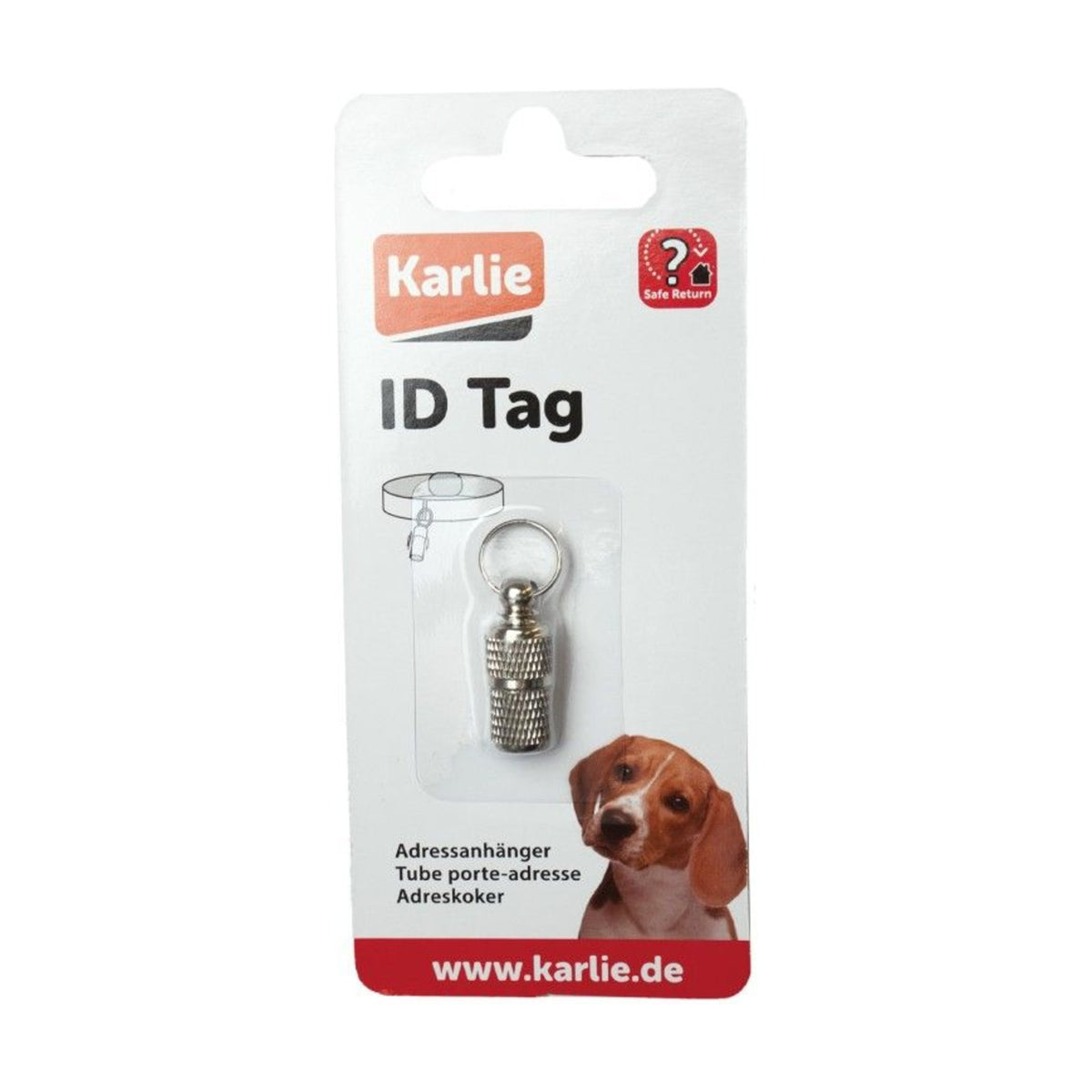 KARLIE Tube adresse chromé – Porte-adresse pour collier – photo 1